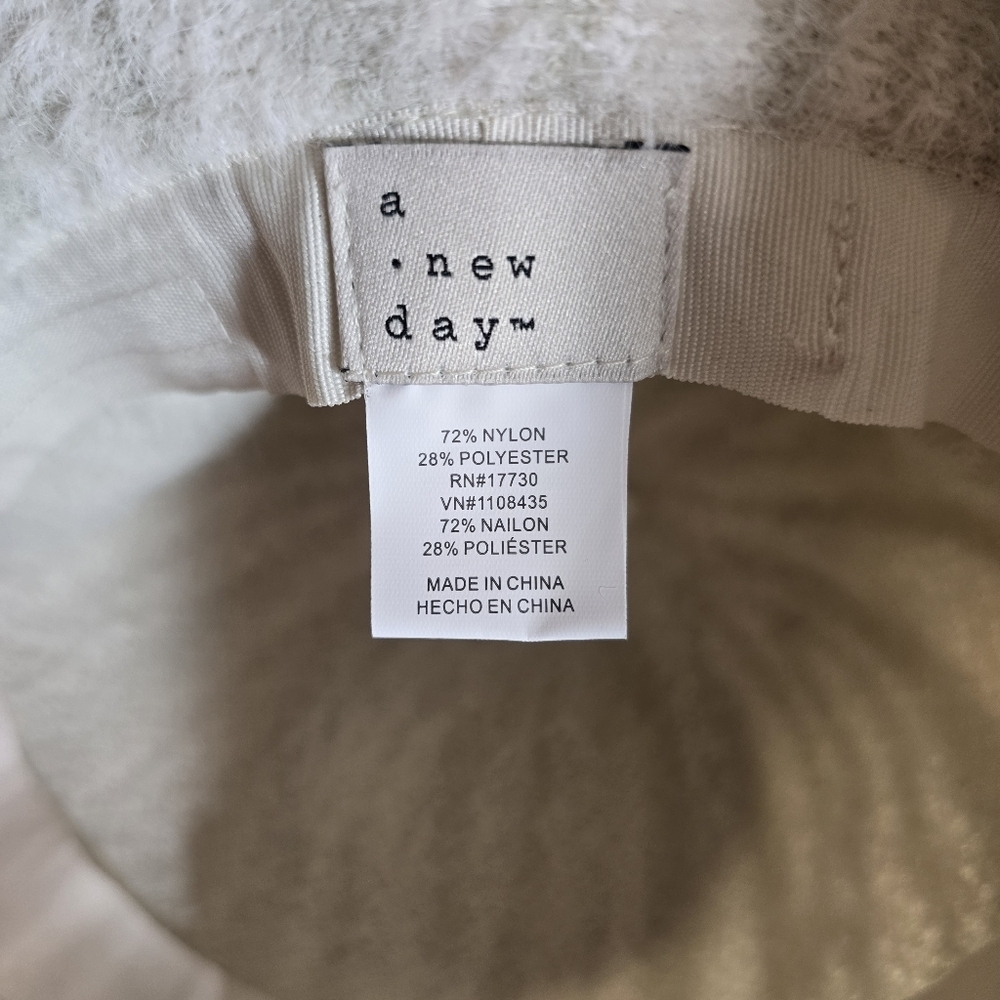 🌻NWT A New Day Brushed Bucket Hat, Cream/ Zebra Print - Picture 5 of 7